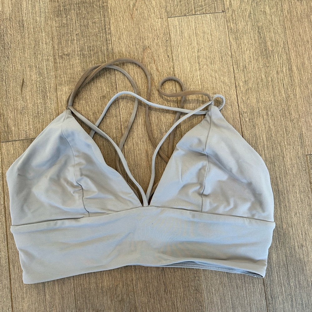 Gray Seamless Bralette with Racerback Design